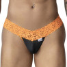 CandyMan String en dentelle Beltis Noir-Orange